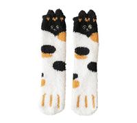 Chaussettes moelleuses pour chat - Chaussettes moelleuses et confortables - Chaussettes d'hiver avec motif chat - Pour femme et fille - Cadeau court pour homme, d, Taille unique