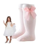 Chaussettes -mollet avec nœuds, chaussettes d'été pour,2 pièces chaussettes souples princesse -mollet et longueur genou | -mollet princesse en maille respirante avec nœud papillon pour une