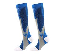 Chaussettes montantes pour hommes et femmes pour marcher, courir, nylon, unisexe, chaussettes de randonnée bio pour homme, bleu, XXL