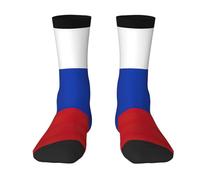 Chaussettes motif drapeau russe pour homme et femme, douces, respirantes, flexibles et confortables avec un design élégant, meilleur cadeau, 2 Noir-1, Taille unique