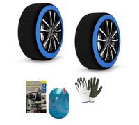 Chaussettes neige et glace pour pneu 145/80R12 homologuées UNI EN 16662-1:2020 pour roues rayon jante 12 taille XS Lot de 1 paire = 2 pièces pour routes hivernales glacées ATE