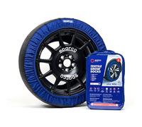 Chaussettes neige textile Sparco taille L - 2 pièces + housse, polyester haute résistance, bleu