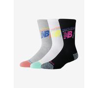 New Balance Unisexe Active Graphic Crew Socks 3 Pack en Gris/Noir/Blanc, Polyester, Taille L