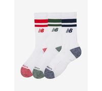 Chaussettes New Balance Active Lifestyle Striped Crew blanc bleu rouge vert (3 paires) - L