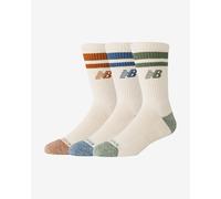 Chaussettes de sports femmes New Balance ACTIVE LIFESTYLE STRIPED CREW SOCKS 3 PACKS Beige M