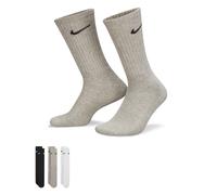 Nike Chaussettes Crew Unisexe Pack de 3 Coton Gris Taille 34-38