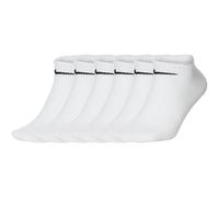 Nike Chaussettes Everyday Training invisibles légères 6 paires Mixte Taille S (34-38) Blanc/Noir