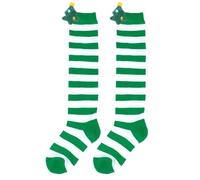 Chaussettes Noel Drole, Chaussettes Hautes De NoëL pour Filles Design Rayures PèRe NoëL Confortables Bas Longs Festifs pour Bottes FêTes