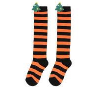 Chaussettes Noel Drole, Chaussettes Hautes De NoëL pour Filles Design Rayures PèRe NoëL Confortables Bas Longs Festifs pour Bottes FêTes