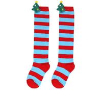 Chaussettes Noel Drole, Chaussettes Hautes De NoëL pour Filles Design Rayures PèRe NoëL Confortables Bas Longs Festifs pour Bottes FêTes