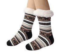 Chaussettes Noel Pilou Pilou Chaude Hiver pour Femme et Homme Chaussettes Chaudes Polaire Rigolote Chausson Chaussette de Noel Unisexe Mi Haute Antidérapante Chaussette Drole Fantaisie à Motif Moche