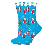 Chaussettes Noel Rigolote, Nouveaux Bas Mi-Cuisse Fantaisie Femmes avec Motifs FêTes AniméS pour Tenue Danse NoëL ÉLéGante Et Confortable en Coton Doux