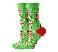 Chaussettes Noel Rigolote, Nouveaux Bas Mi-Cuisse Fantaisie Femmes avec Motifs FêTes AniméS pour Tenue Danse NoëL ÉLéGante Et Confortable en Coton Doux