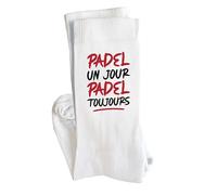 Chaussettes Padel toujours | Socks | Taille 41-45 | Idée Chaussettes Personnalisées Cadeau Fête Original Famille Travail Départ Collègue Retraite Noël.