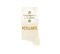 STC Chaussettes Paire pétillantes pailletées beige Taille 36/42