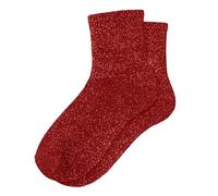Chaussettes Paillettes Femme Chaussettes de Noël Amusantes pour Homme et Femme Unisexe avec motif de Noël Chaussette Courtes Blliranti Fils Pailletés Multicolore Cadeaux Pour (Red, One Size)