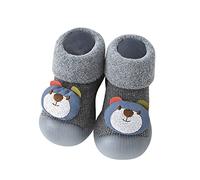 Chaussettes Pantoufle Chaussons Bébé Antidérapantes Souple Semelle Caoutchouc Chaussures D'intérieur Jeunes Enfants en Polaire - Douces et Confortables Bottes Chaud Premiers Pas Antidérapant