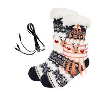 Chaussettes pantoufles chauffantes électriques | Vêtements de pieds chauffants | Chaussettes d'hiver d'intérieur | Pour femmes à la maison, au bureau, matinée froide, soirée, détente, chambre à