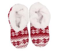 Chaussettes Pantoufles Femme Chaussette Cocooning a Paillettes Chausson Polaire Cadeau Noel Homme Collant Chaussons Chaudes Antidérapantes Chaude De Laine Montantes Antiderapante Hiver b-Rouge