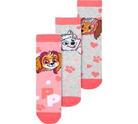 United Labels Paw Patrol Skye, Zuma, Everest Lot de 3 paires de chaussettes pour fille Rose/gris, Rose, 27-30