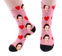 Chaussettes Personnalisées avec Photo, Cadeaux Personnalisé Photo pour la Famille, les Petit Ami et les Petite Amie- Idée Cadeau Originale pour Anniversaire, Saint-Valentin, Noël