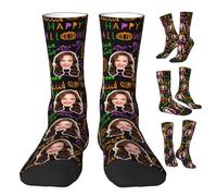 Chaussettes personnalisées avec photo, chaussettes personnalisées avec visages sur eux Famille personnalisée Multi Images Texte pour hommes femmes