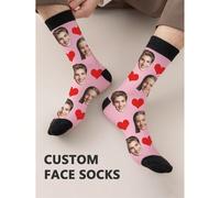 Chaussettes personnalisées avec photo pour hommes, peuvent imprimer n'importe quel visage, convient aux beaux mecs et aux belles dames, chaussettes hautes drôles pour couple, convient pour la Saint-Va
