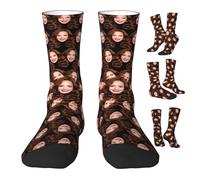 Chaussettes personnalisées avec visages sur eux Photos personnalisées Texte d'images pour hommes et femmes Cadeaux amusants personnalisés