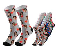 Chaussettes PersonnaliséEs Photo Fantaisie Novelty - Cadeaux Pour Femmes et Hommes - Cadeau de la Saint-Valentin avec Visage Personnalisé