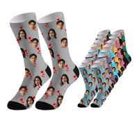 Chaussettes Personnalisées Photo Marrante Novelty - Chaussettes Fantaisie Pour Femmes Hommes - Cadeau de la Saint-Valentin