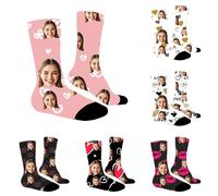 Chaussettes personnalisées pour homme Ajoutez votre photo, chaussettes personnalisées pour femme avec image personnalisée chaussettes amusantes cadeaux pour le visage unisexe chaussettes