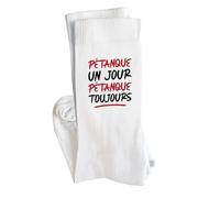 Chaussettes Pétanque toujours | Socks | Taille 41-45 | Idée Chaussettes Personnalisées Cadeau Fête Original Famille Travail Départ Collègue Retraite Noël.