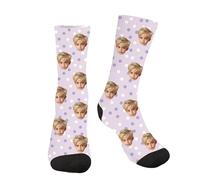 Chaussettes photo personnalisées, chaussettes avec photo de visage d'animal de compagnie, chaussettes personnalisées pour homme et femme, chaussettes imprimées personnalisées pour la famille et les
