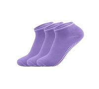 Chaussettes Pilates Femme 3 paires de chaussettes de Yoga for femmes, poignées antidérapantes, sangles, chaussettes en coton, Pilates, Barre Pure, danse de Ballet, pieds nus, entraînement(Bofu-4)