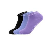 Chaussettes Pilates Femme 3 paires de chaussettes de Yoga for femmes, poignées antidérapantes, sangles, chaussettes en coton, Pilates, Barre Pure, danse de Ballet, pieds nus, entraînement(Bofu-15)
