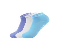 Chaussettes Pilates Femme 3 paires de chaussettes de Yoga for femmes, poignées antidérapantes, sangles, chaussettes en coton, Pilates, Barre Pure, danse de Ballet, pieds nus, entraînement(Bofu-19)
