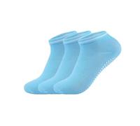 Chaussettes Pilates Femme 3 paires de chaussettes de Yoga for femmes, poignées antidérapantes, sangles, chaussettes en coton, Pilates, Barre Pure, danse de Ballet, pieds nus, entraînement(Bofu-7)