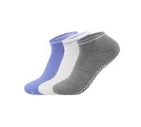 Chaussettes Pilates Femme 3 paires de chaussettes de Yoga for femmes, poignées antidérapantes, sangles, chaussettes en coton, Pilates, Barre Pure, danse de Ballet, pieds nus, entraînement(Bofu-16)