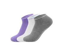 Chaussettes Pilates Femme 3 paires de chaussettes de Yoga for femmes, poignées antidérapantes, sangles, chaussettes en coton, Pilates, Barre Pure, danse de Ballet, pieds nus, entraînement(Bofu-10)