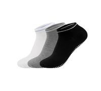 Chaussettes Pilates Femme 3 paires de chaussettes de Yoga for femmes, poignées antidérapantes, sangles, chaussettes en coton, Pilates, Barre Pure, danse de Ballet, pieds nus, entraînement(Bofu-23)
