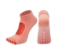 Chaussettes Pilates Femme Chaussettes De Yoga À Cinq Orteils For Femmes, Antidérapantes, En Coton, For Danse, Ballet, Ouvertes, Demi-respirantes, Chaussettes De Sport, Fitness, Pilates(Orange)