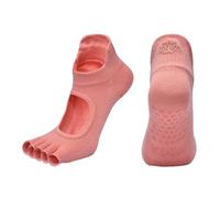 Chaussettes Pilates Femme Chaussettes De Yoga Antidérapantes For Femmes, Respirantes, Dos Nu, Pilates, Fitness, Sans Orteils, En Coton, For Danse, Ballet, Pantoufles For Salle De Sport(Orange)