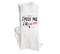 Chaussettes Ping pong 3 Noir | Socks | Taille 36-40 | Idée Chaussettes Personnalisées Cadeau Fête Original Famille Travail Départ Collègue Retraite Noël.