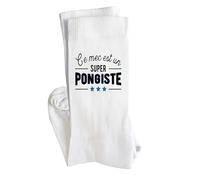 Chaussettes Ping pong 6 Noir | Socks | Taille 41-45 | Idée Chaussettes Personnalisées Cadeau Fête Original Famille Travail Départ Collègue Retraite Noël.
