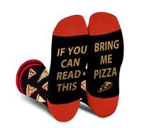 Chaussettes Pizza Humour Homme Femme Ado Garçon-If You Can Read This Fantaisie Rigolotes Original Humoristique Drole Personnalisé Utile Insolite-Idee Cadeau Noel Anniversaire Saint Valentin Pâques