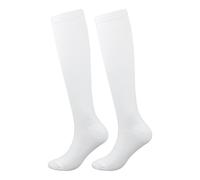 Chaussettes Polaire Rigolotes Compression Socks Women And Men Circulation For Running Travel Recovery & Flight Socks Chaussettes En Coton (White, S)
