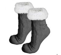 Chaussettes polaires mixtes Vivezen - Taille 35-39 - Gris avec microbilles antidérapantes