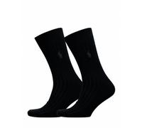 Polo Ralph Lauren Chaussettes 'RIB EGYPTIAN-SOCKS-2 PACK' noir, Taille 43-46