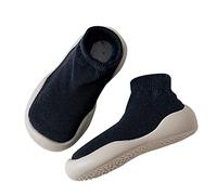 Chaussettes pour bébé - Chaussettes de sol pour enfant - Printemps - Pour la maison - Semelle en caoutchouc souple - Tricoté, Noir , 21