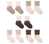 Chaussettes pour bébés garçons et filles - 5 paires de chaussettes épaisses, chaudes et sans coutures en coton tricoté à grosses mailles pou
